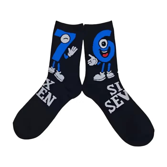 Chaussettes mi-mollet pour homme, confortables, à motifs de chiffres et lettres amusants (67 motifs)