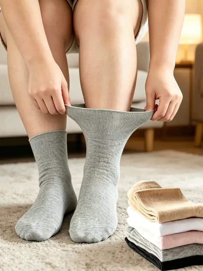 5 paires/pack de chaussettes pour femmes, prévention des varices, chaussettes en coton pour patients