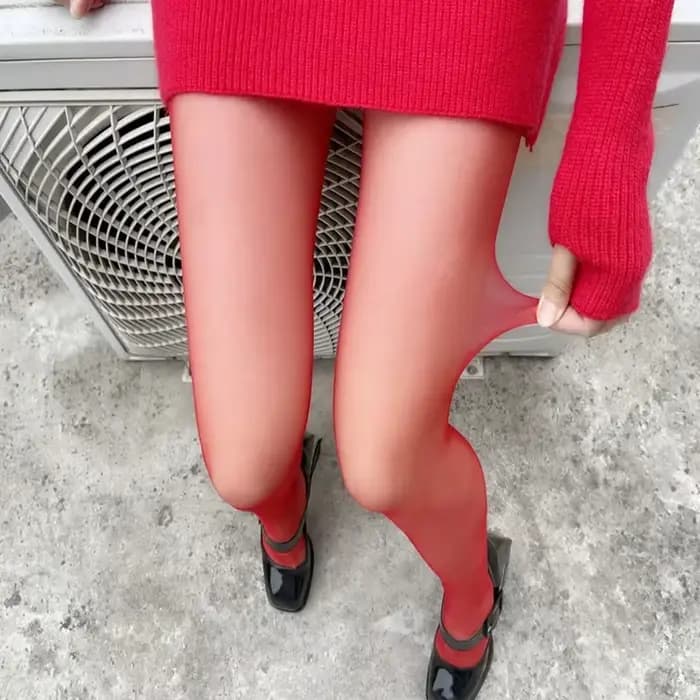 Collants Slim solides pour femmes, bas en dentelle ultra-fins, chaussettes rouges en velours, Leggin
