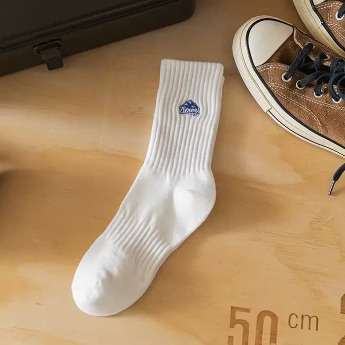 Chaussettes mi-tube en coton respirant pour hommes, chaussettes de sport légères, chaussettes de spo