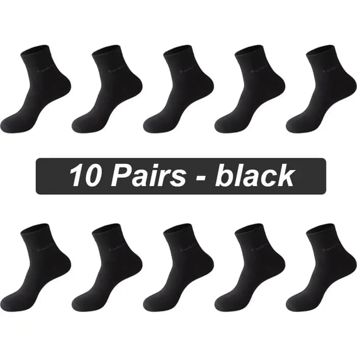 10 paires de chaussettes en Fiber de bambou pour hommes, décontractées, antibactériennes, confortabl