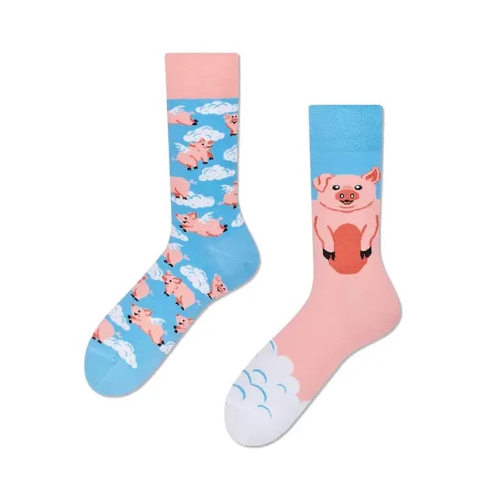Dessin animé cochons volants drôle équipage AB tendance chaussettes mignon unisexe femmes hommes Har