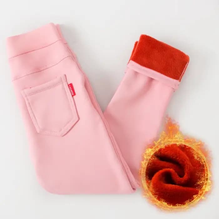 Legging pour Bébé Fille avec Sourire à l'Intérieur, Pantalon Crayon Chaud, Couleur Unie Fjsolide, Vê