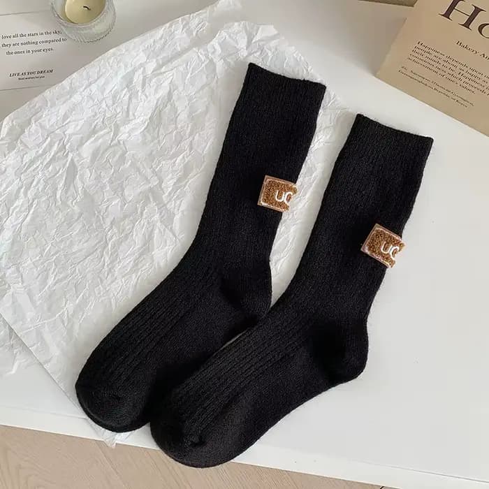 Chaussettes d'hiver confortables et épaisses, longueur mi-mollet, décontractées, en coton, douces, g