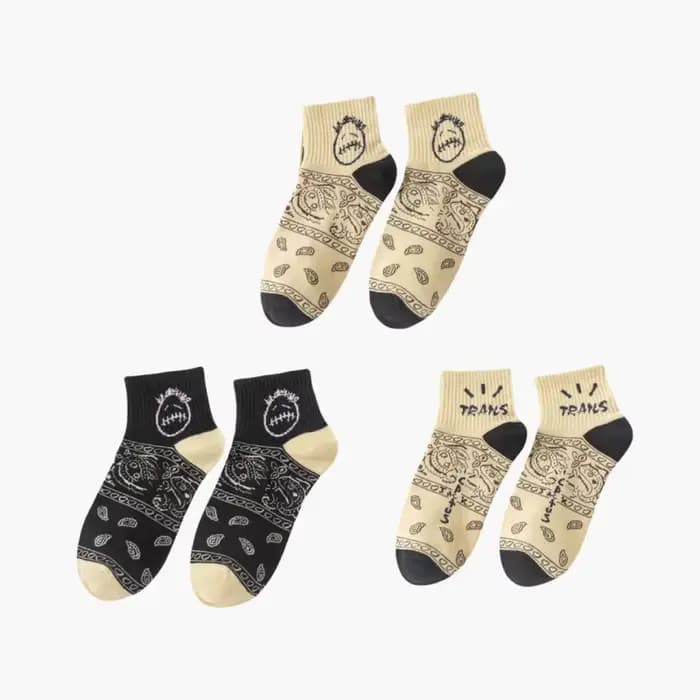 3 paires de chaussettes courtes de sport pour hommes et femmes, chaussettes d'été à la mode avec vis