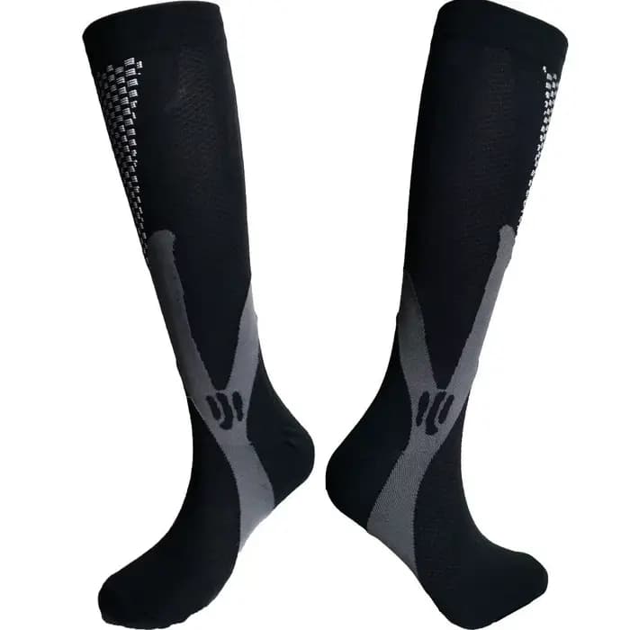 Chaussettes de Compression noires pour hommes et femmes, pour le Football, Anti-Fatigue, soulagement