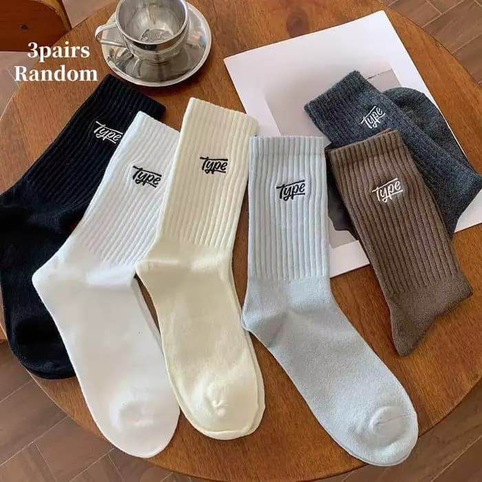 6/3 paires de chaussettes de sport mi-mollet pour hommes à la mode, motif de lettres, chaussettes ha