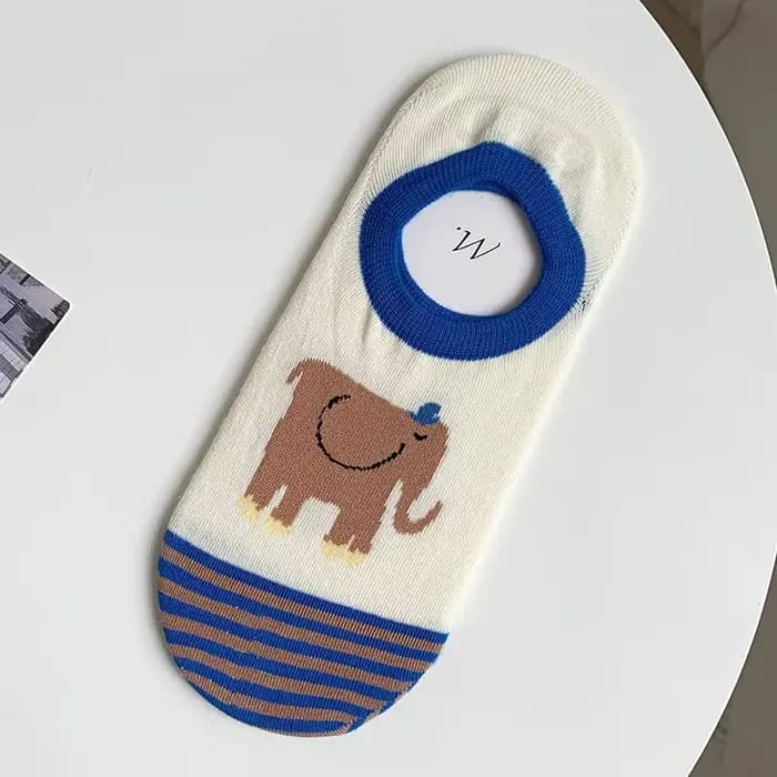 Chaussettes respirantes en coton peigné pour femmes, respirantes, bouche peu profonde, dessin animé,