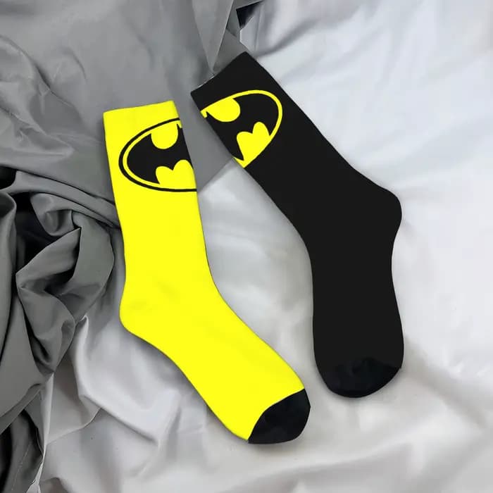 Chaussettes pour hommes et femmes, avec Logo Crazy Batmans, en Polyester, super-héros, de haute qual