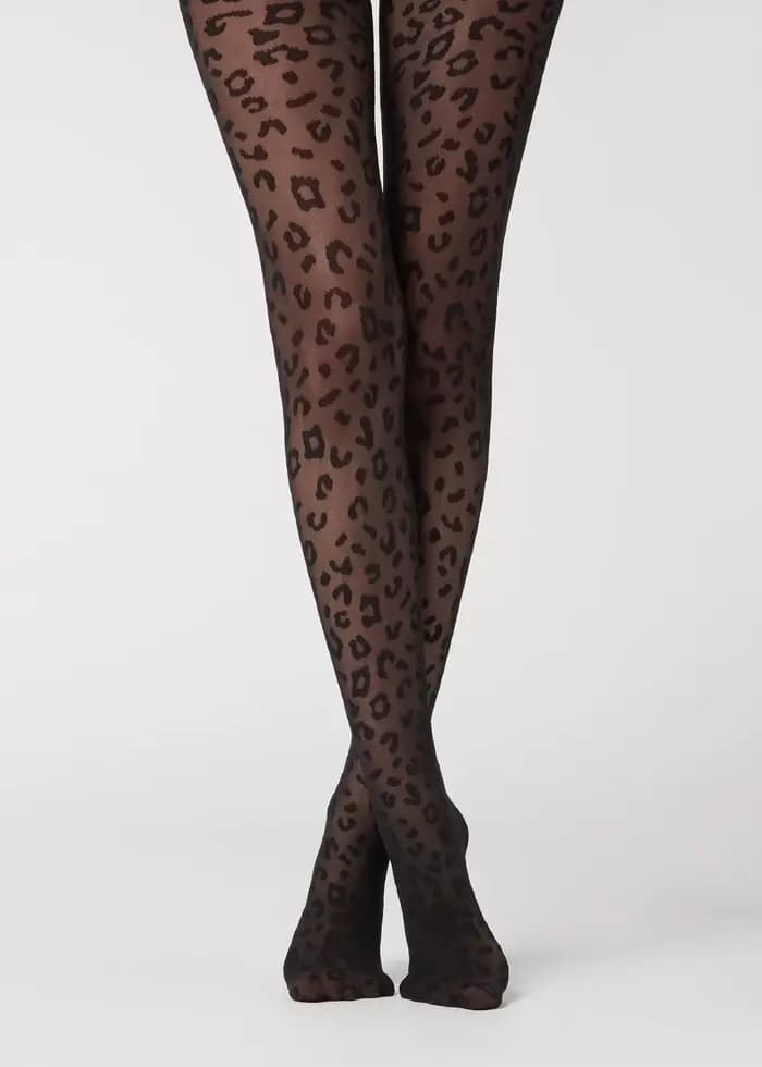 Collants Sexy imprimé léopard pour femmes, collants rétro Jacquard pour filles, Leggings translucide