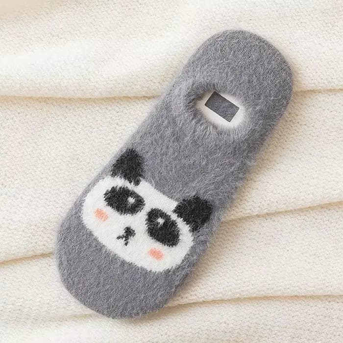 Chaussettes courtes et épaisses invisibles pour femmes, pantoufles chaudes, pantoufles Kawaii, No Sh