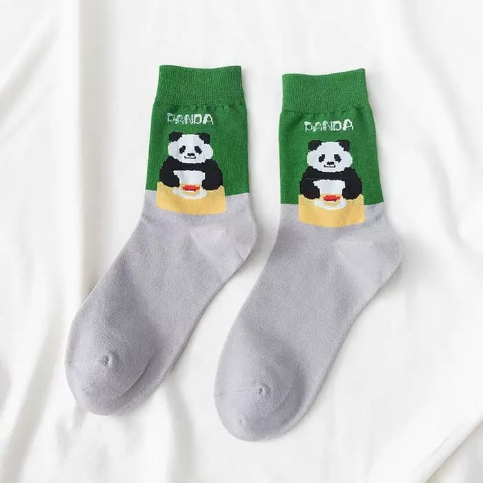 Chaussettes amusantes pour femmes, motif Animal Panda, Streetwear créatif, doux et mignon, Kawaii, d