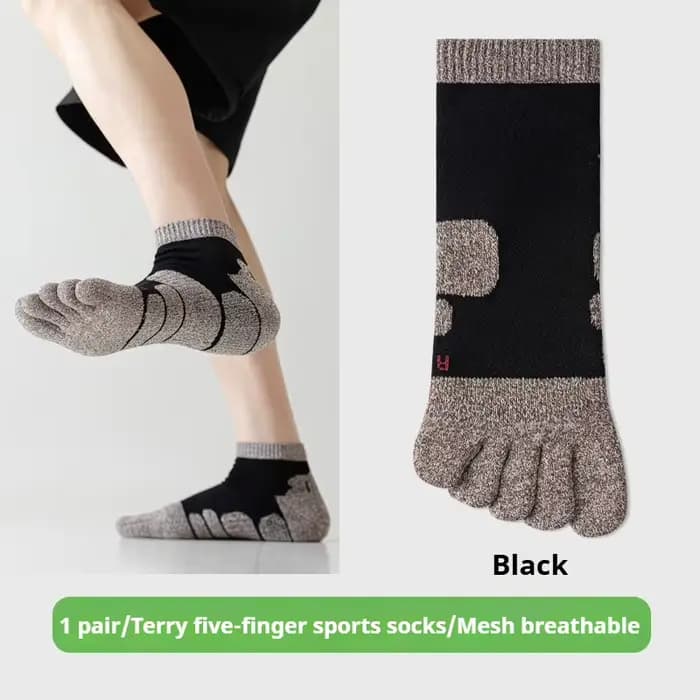 Chaussettes à cinq doigts pour hommes, bas de serviette, Anti-transpiration, antidérapantes, courtes