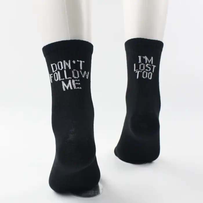 Femmes hommes chaussettes drôles Harajuku Humor mot imprimé chaussettes créatives Hip Hop rue Skateb