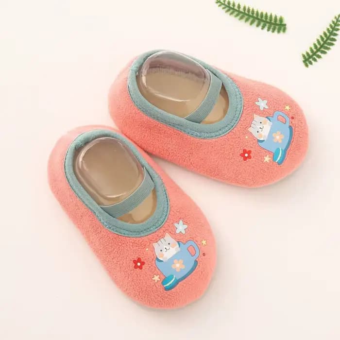 Chaussettes anti-aldes pour nouveau-né, chaussures de sol CPull chaudes avec semelle en caoutchouc p
