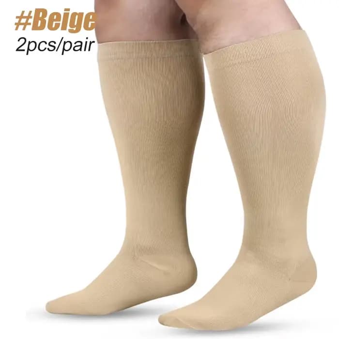 1 paire de chaussettes de Compression de mollet Extra larges pour femmes et hommes, chaussettes de C