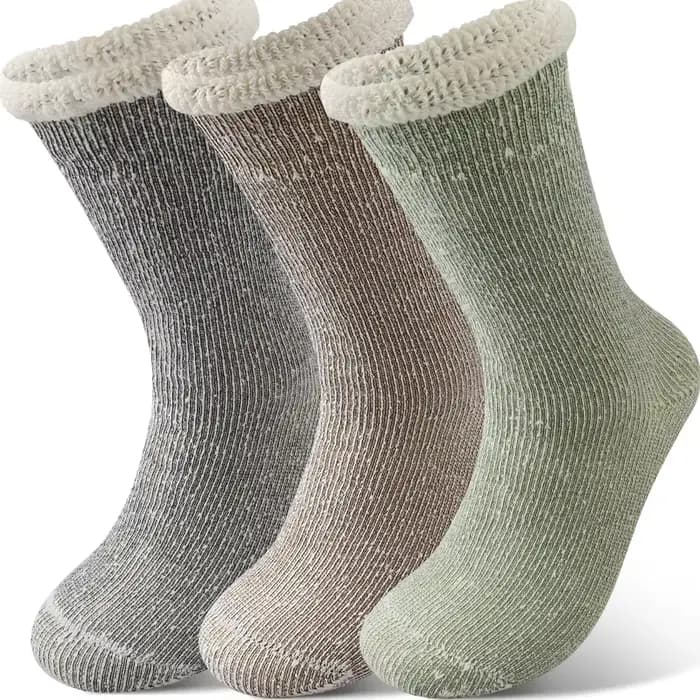 3 paires de chaussettes en laine mérinos Super épaisse pour femmes, chaussettes thermiques d'hiver d