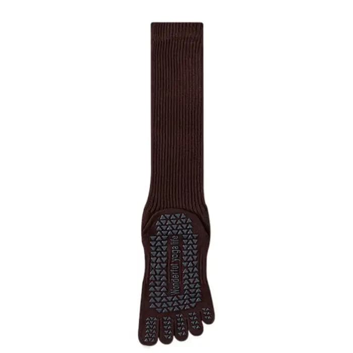 Chaussettes de Sport à cinq doigts pour femmes, chaussettes de Yoga à tube Long, antidérapantes en S