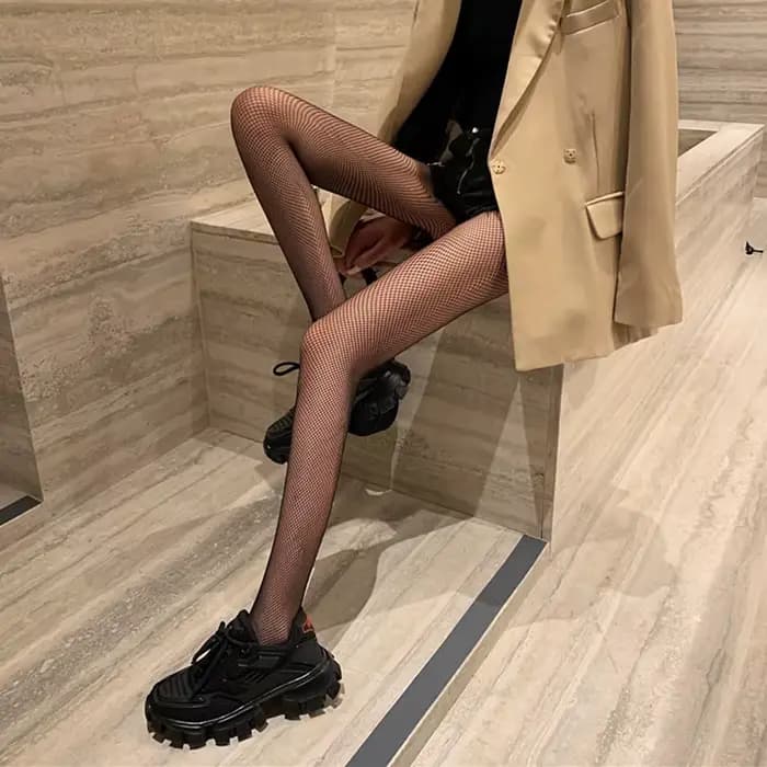 Collants résille en maille pour femmes, collants, bas, bonneterie, tambour, con, maigre, filet de po