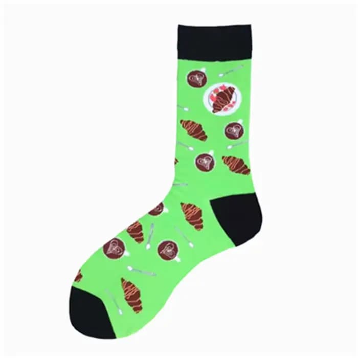 Chaussettes joyeuses amusantes pour hommes, en coton, tendance, Harajuku, collations, fruits, nourri
