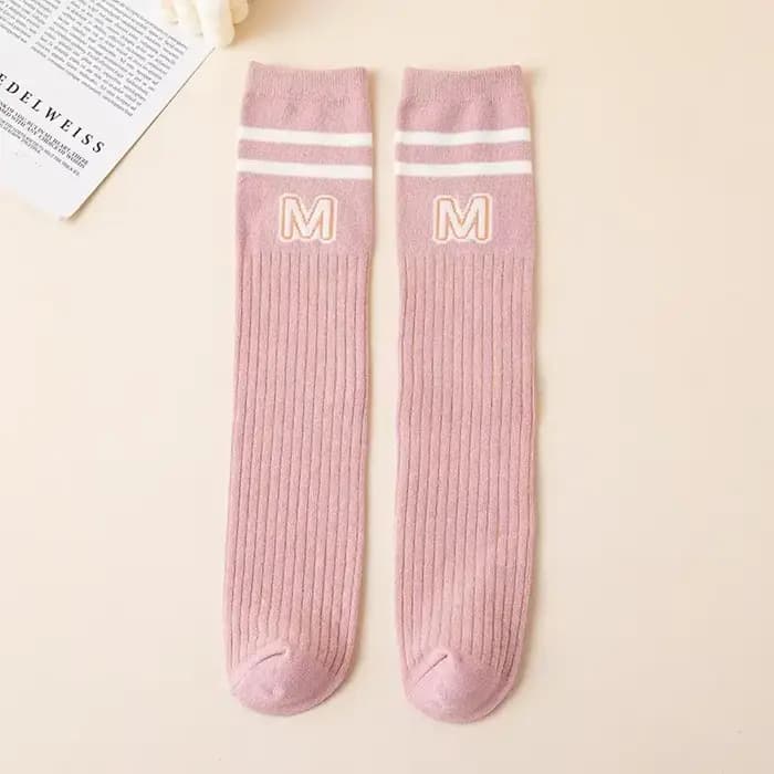 Chaussettes d'école pour enfants, garçons et filles, mode lettre M, chaussettes hautes pour tout-pet