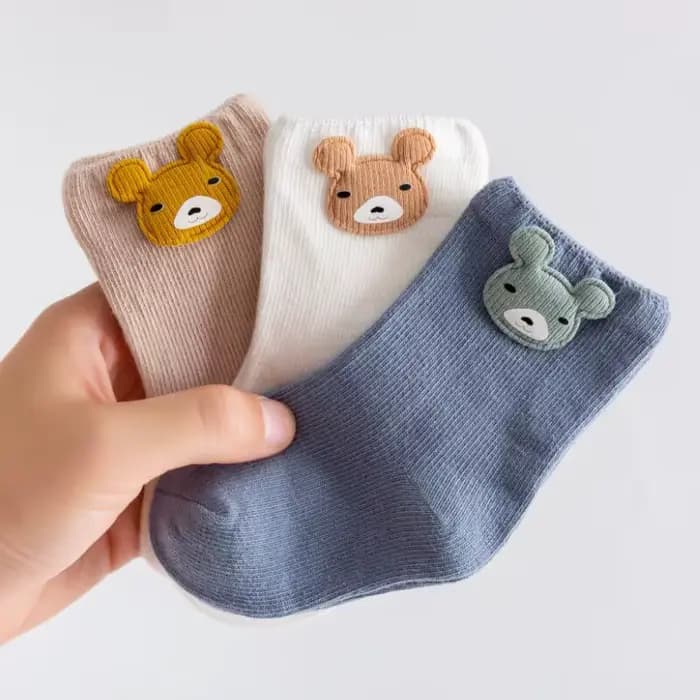3 paires de chaussettes pour nouveau-né, garçon et fille de 0 à 3 ans, en coton doux, avec animaux d