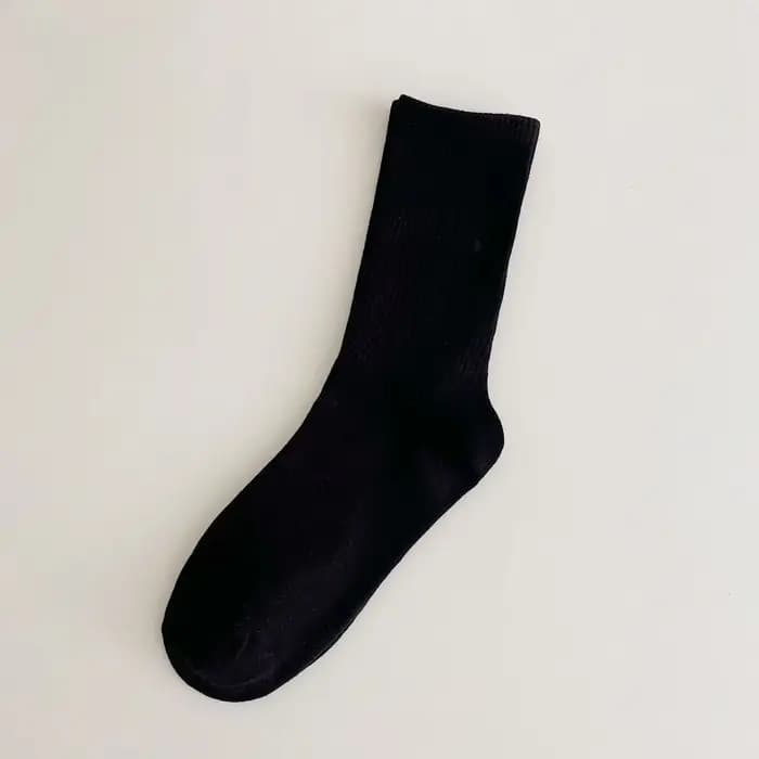 1 paire de chaussettes couleur bonbon, noir, blanc, Beige, rose, rouge, simples, en coton, mi-tube p