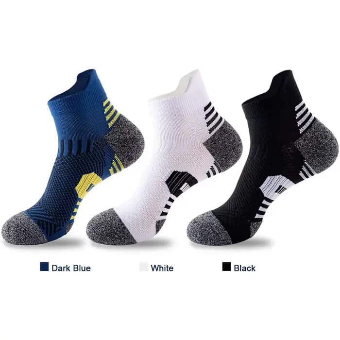 3 paires de chaussettes de sport en maille pour hommes, en éponge, rembourrées, gestion de l'humidit
