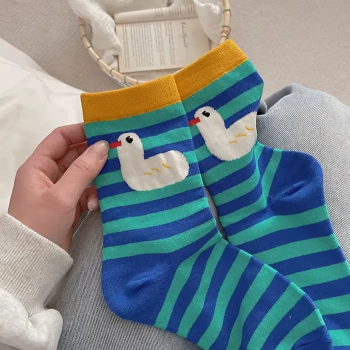 Chaussette femme Kawaii mignon dessin animé femme printemps été automne coton drôle portant Ins mi-t