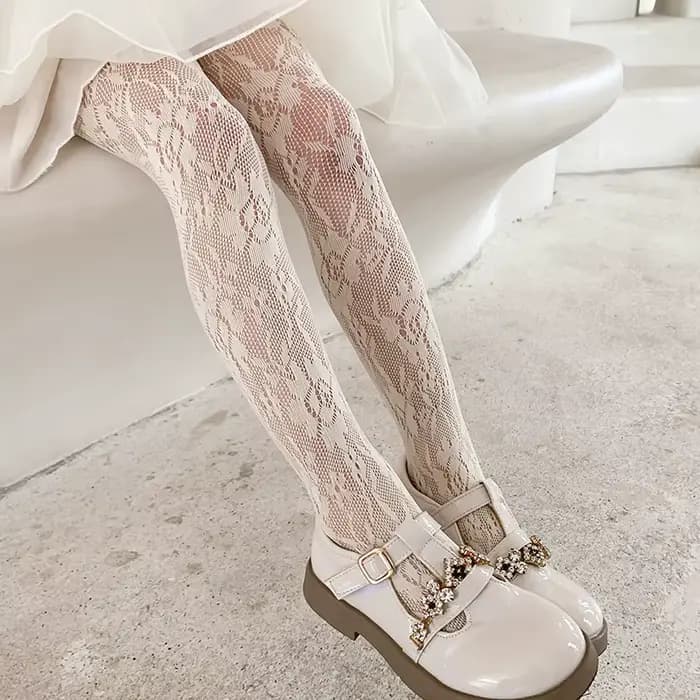 Collants de Ballet fleur adolescent bas bébé culotte bas pour enfants Rose Lolita collants en soie p