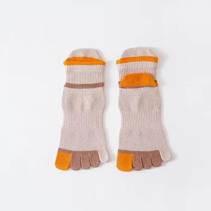 5 paires de chaussettes de cheville à cinq doigts pour enfants, en pur coton, couleur vive, désossée