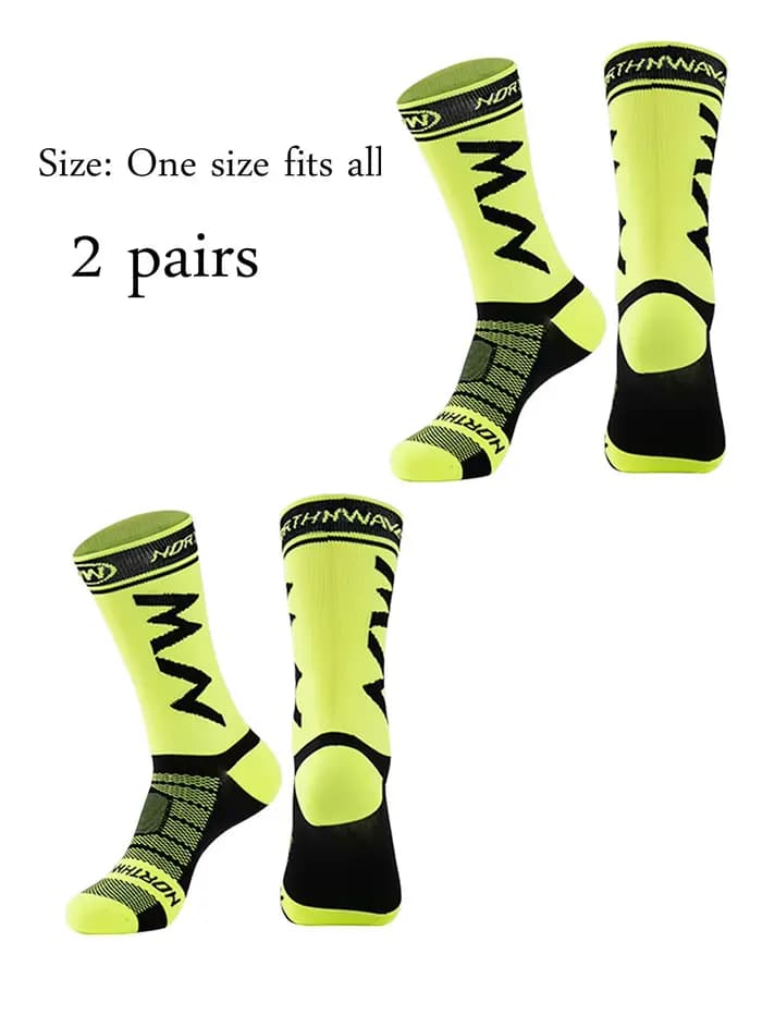 2 paires de chaussettes de cyclisme d'entraînement de course en plein air NW, chaussettes de maratho