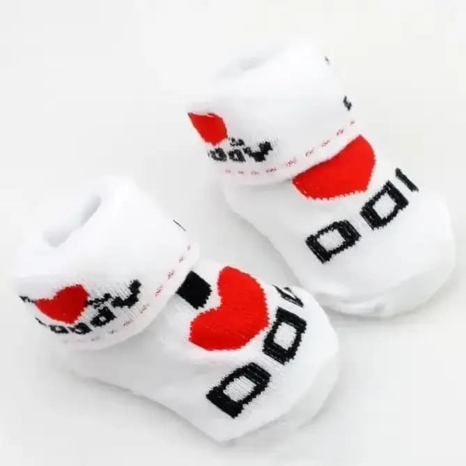 Mini chaussettes en coton pour bébés filles et garçons, chaussettes mignonnes, amour, papa, amour, m