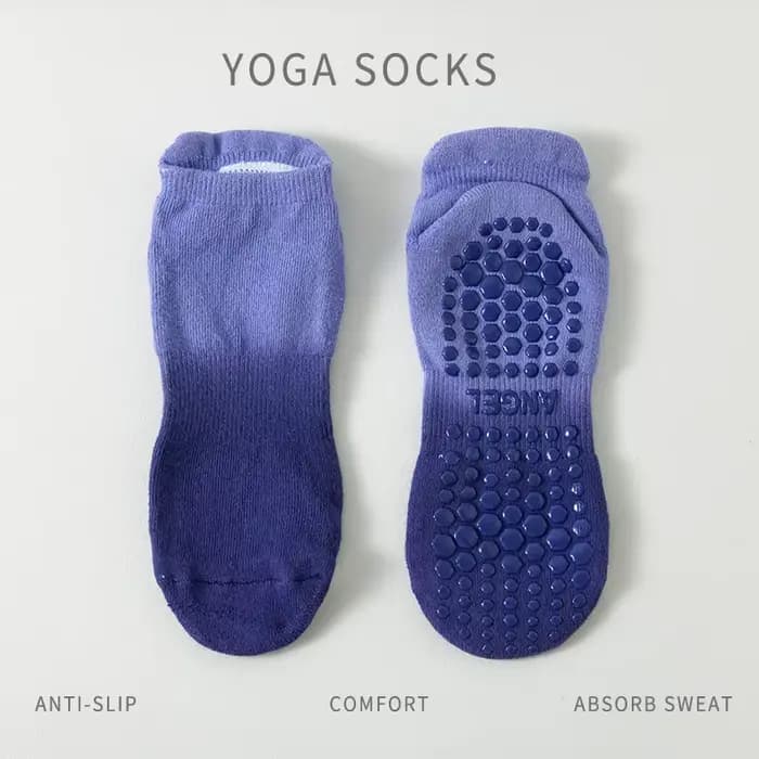 Chaussettes de Yoga en coton dégradé pour femmes, serviette antidérapante en Silicone, chaussettes d