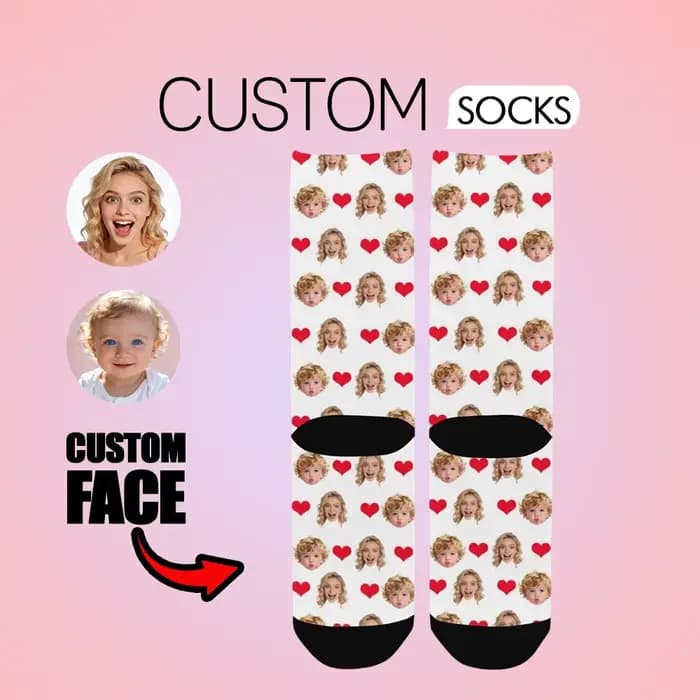 Chaussettes personnalisées avec photo, chaussettes amusantes, cadeau original pour hommes, femmes, c