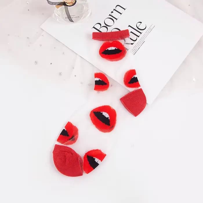 Femmes chaussettes mode maille transparente verre soie chaussettes ultra-mince Transparent cristal d