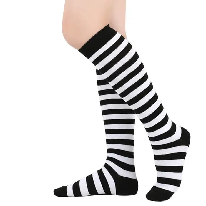 Chaussettes mi-mollet tendance à rayures fines pour femmes, chaussettes mi-longues, douces, extensib