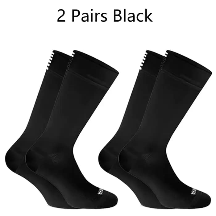 2 paires de chaussettes de cyclisme pour hommes, en maille respirante, de haute qualité, de marque p