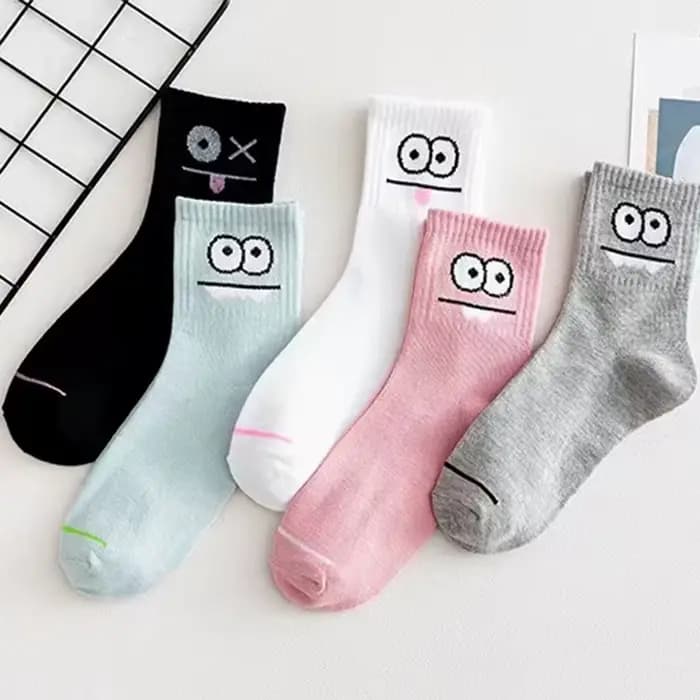 5 paires de chaussettes imprimées Expression mignonnes – Chaussettes confortables et amusantes mi-mo