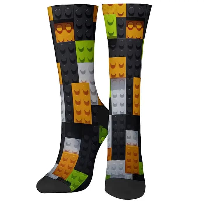 Happy building block chaussettes nouveauté amusant chaussettes de compression hip hop Harajuku tenda