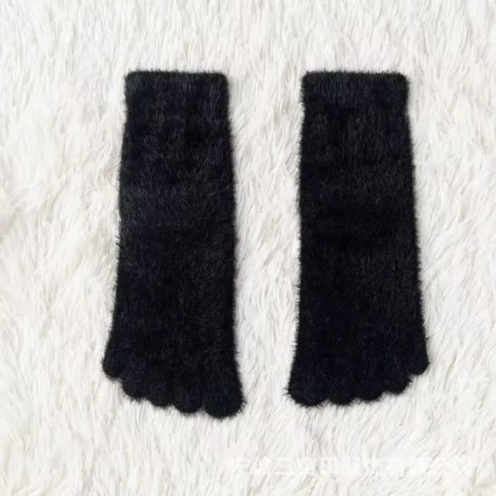 Chaussettes épaisses à cinq doigts pour femmes et filles, chaussettes d'hiver chaudes et colorées en