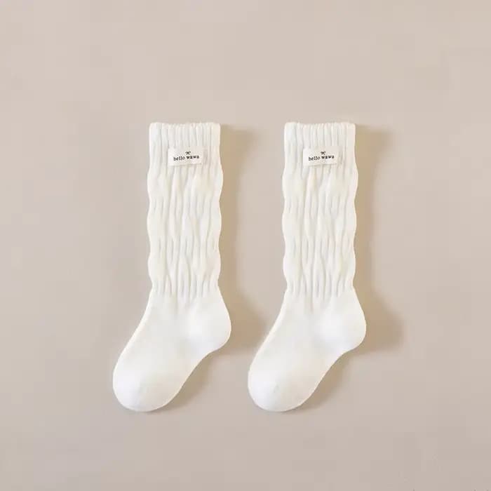 Chaussettes longues pour filles, printemps automne, nouvelles chaussettes en coton pour enfants, cha