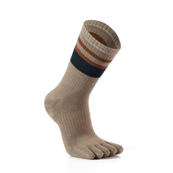 Chaussettes d'hiver à bout éponge pour hommes, en coton rayé, épais, doux, élastique, absorbant la s