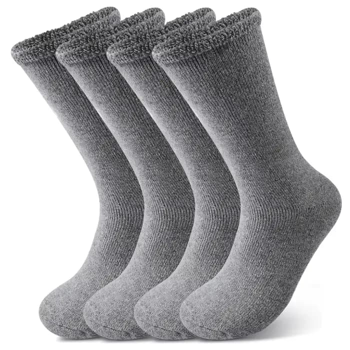2 paires de chaussettes en laine ultra-épaisses pour hommes, chaussettes longues en polaire épaisses