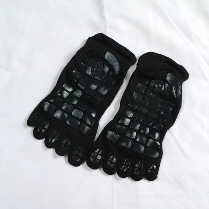 Chaussettes chaudes épaisses à cinq doigts, antidérapantes, avec grip, pour homme, design bas du mol