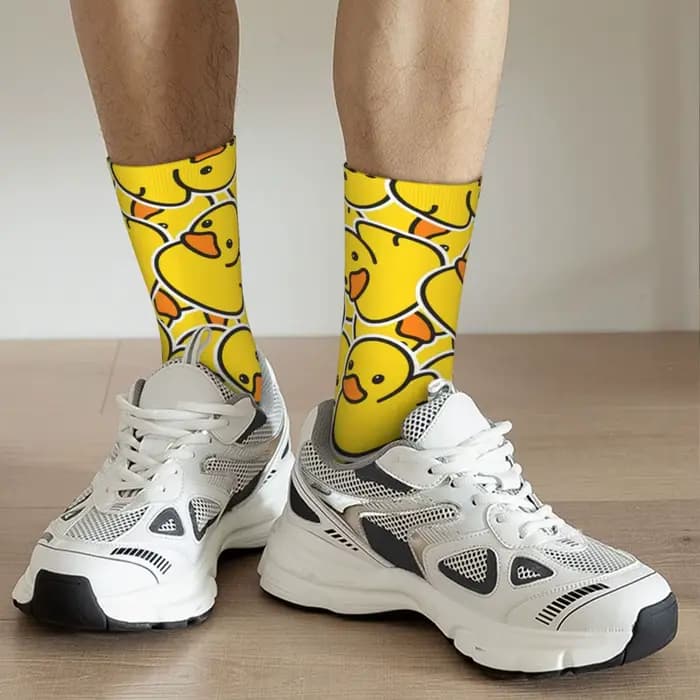 Chaussettes de canard jaune décontractées pour hommes et femmes
