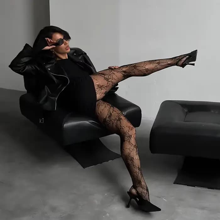 Kave – collants à motifs en résille pour femmes
