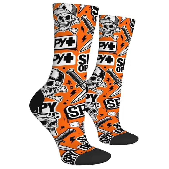 Chaussettes orange style dessin animé Harajuku