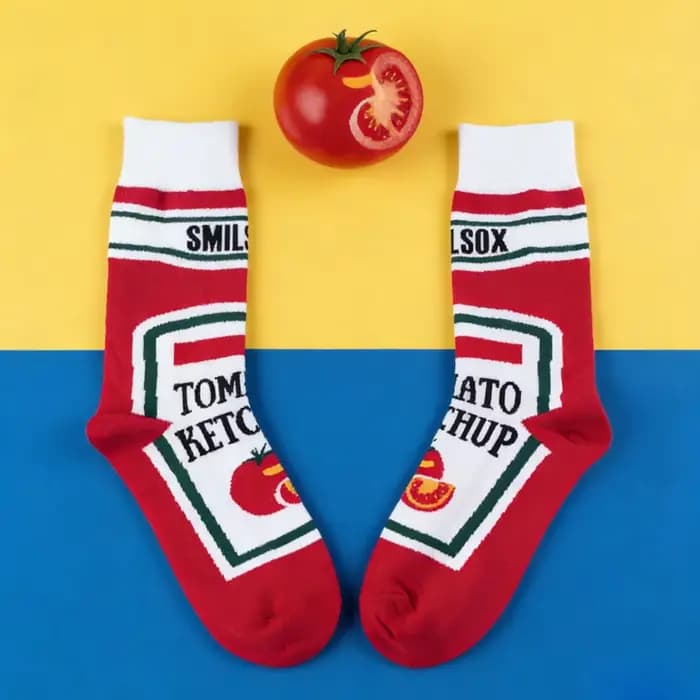 1 paire de chaussettes tomates créatives et élégantes
