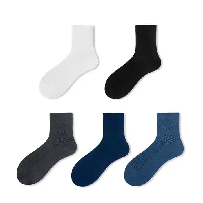 5 paires de chaussettes d'été mi-mollet pour femmes